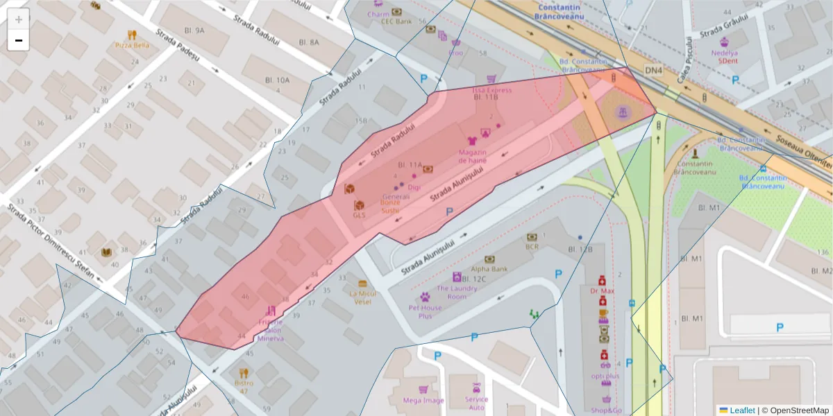 Hartă a codului poștal  și a codurilor poștale învecinate