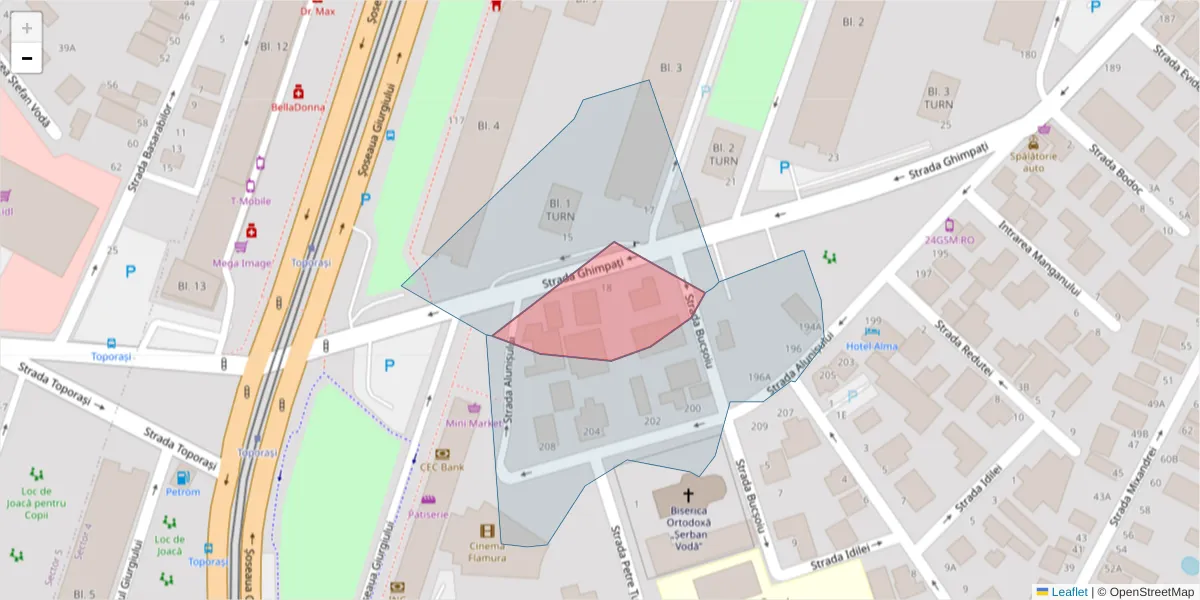 Hartă a codului poștal  și a codurilor poștale învecinate