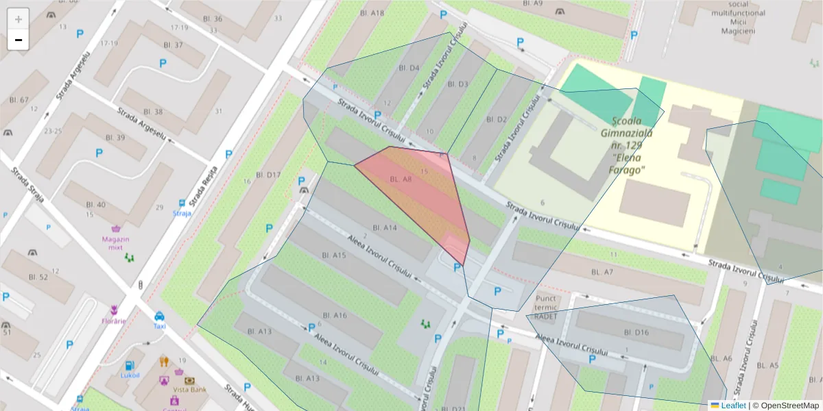 Hartă a codului poștal  și a codurilor poștale învecinate