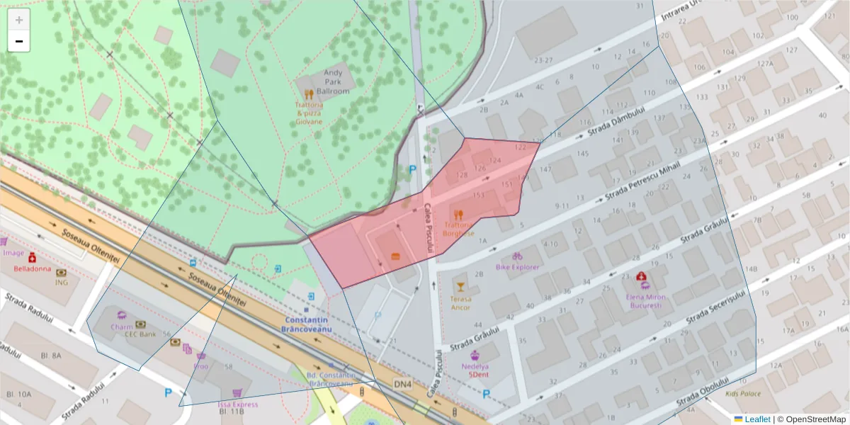 Hartă a codului poștal  și a codurilor poștale învecinate