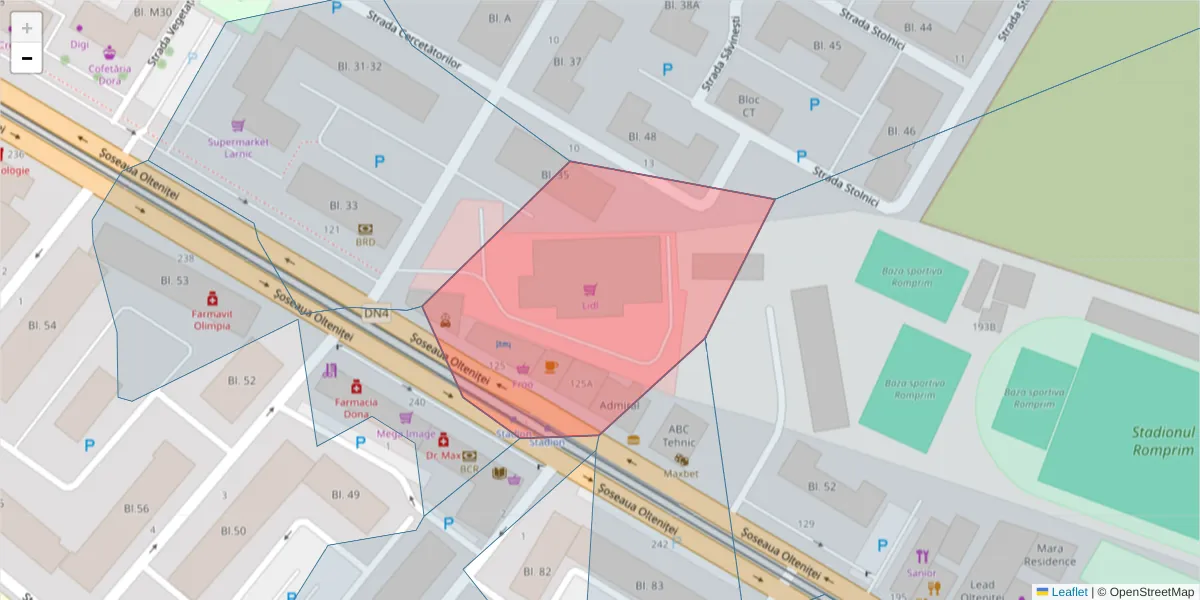 Hartă a codului poștal  și a codurilor poștale învecinate