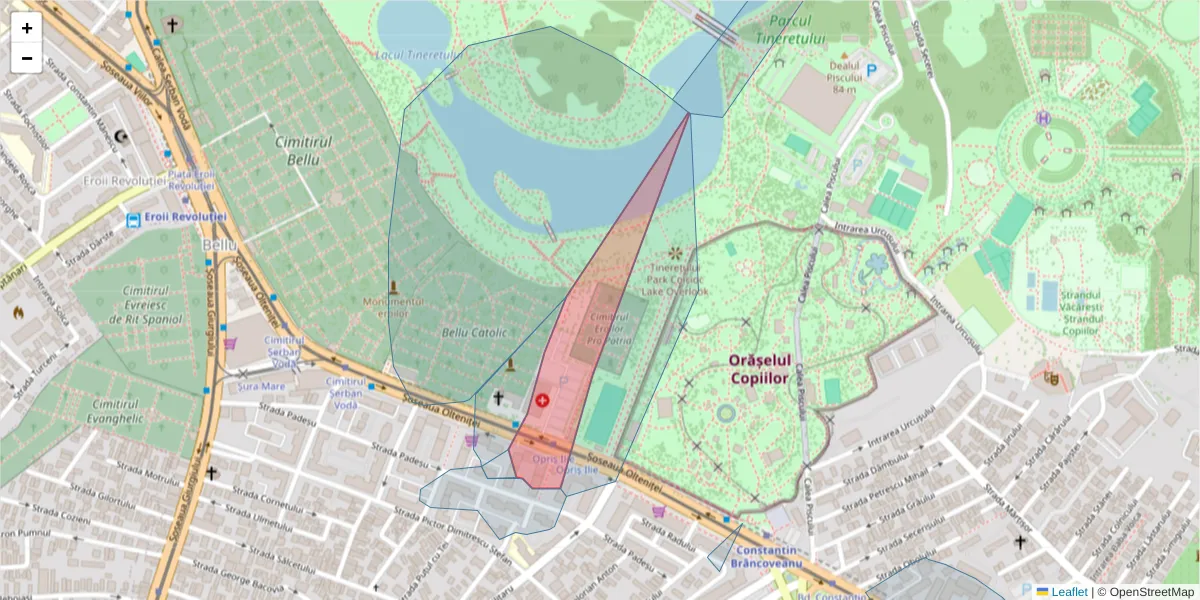 Hartă a codului poștal  și a codurilor poștale învecinate