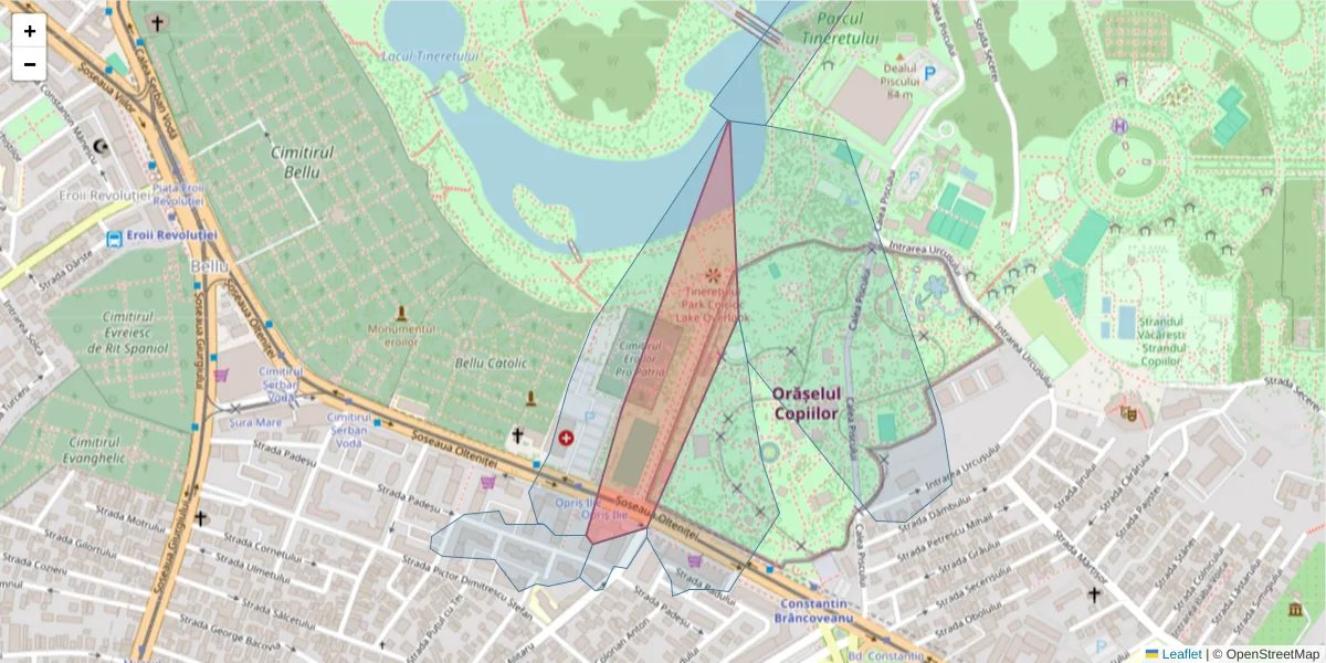 Hartă a codului poștal  și a codurilor poștale învecinate