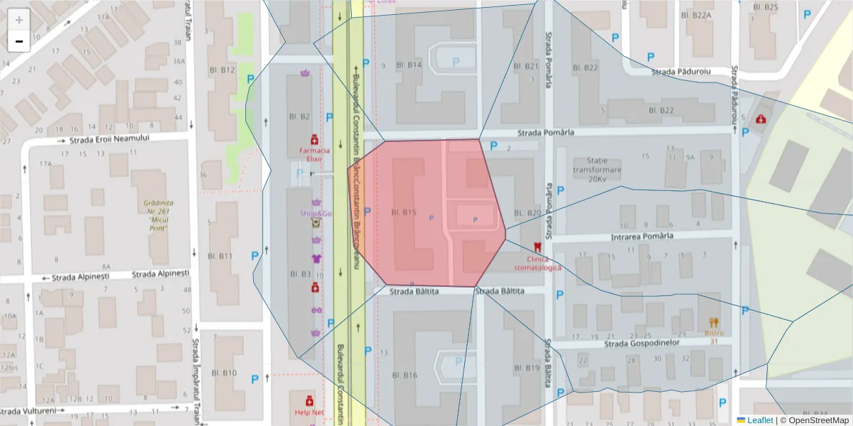 Hartă a codului poștal  și a codurilor poștale învecinate