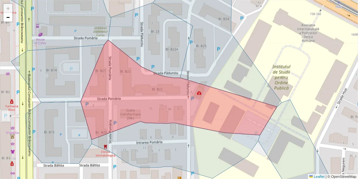 Hartă a codului poștal  și a codurilor poștale învecinate