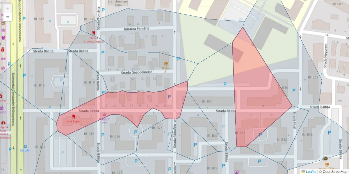 Hartă a codului poștal  și a codurilor poștale învecinate