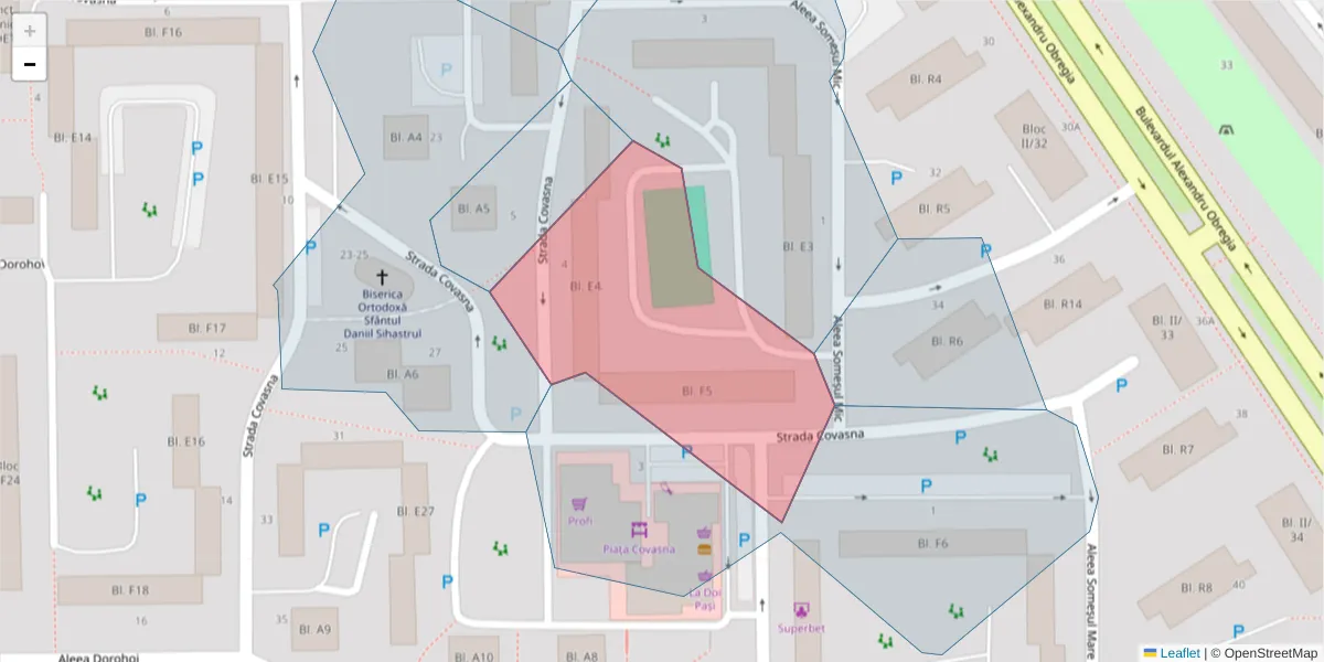 Hartă a codului poștal  și a codurilor poștale învecinate