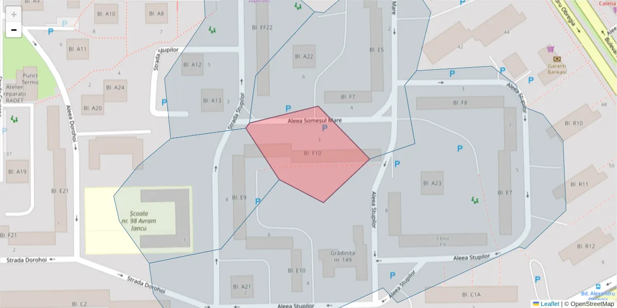 Hartă a codului poștal  și a codurilor poștale învecinate