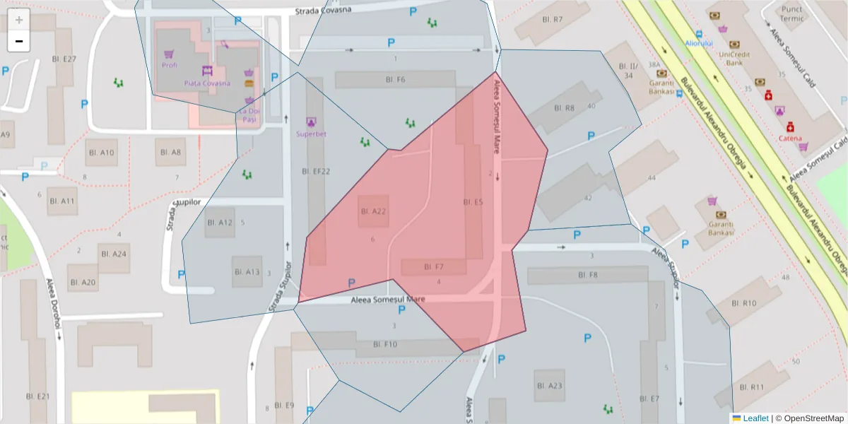 Hartă a codului poștal  și a codurilor poștale învecinate