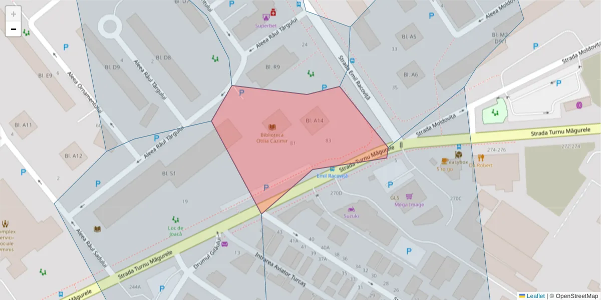 Hartă a codului poștal  și a codurilor poștale învecinate