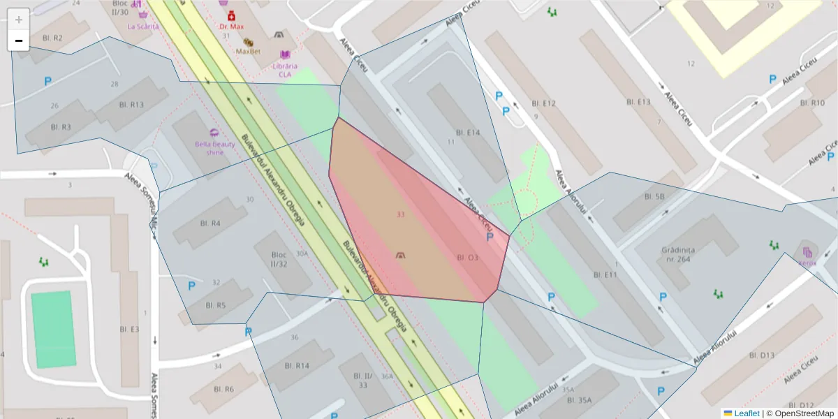 Hartă a codului poștal  și a codurilor poștale învecinate