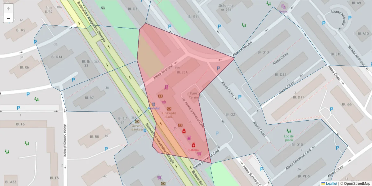 Hartă a codului poștal  și a codurilor poștale învecinate