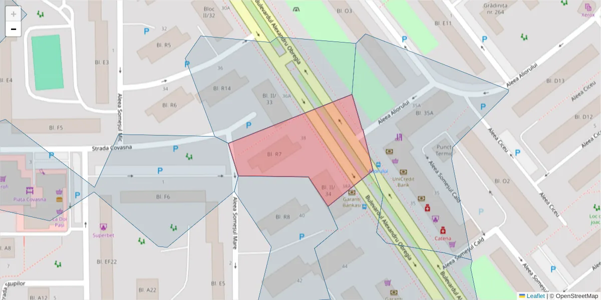 Hartă a codului poștal  și a codurilor poștale învecinate