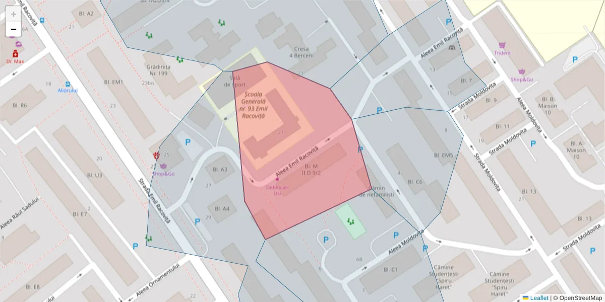 Hartă a codului poștal  și a codurilor poștale învecinate