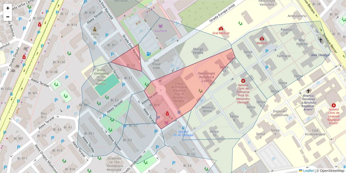 Hartă a codului poștal  și a codurilor poștale învecinate