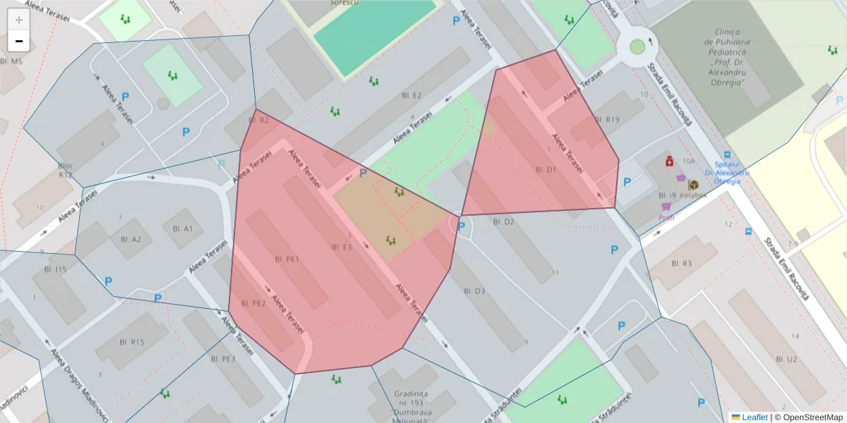 Hartă a codului poștal  și a codurilor poștale învecinate