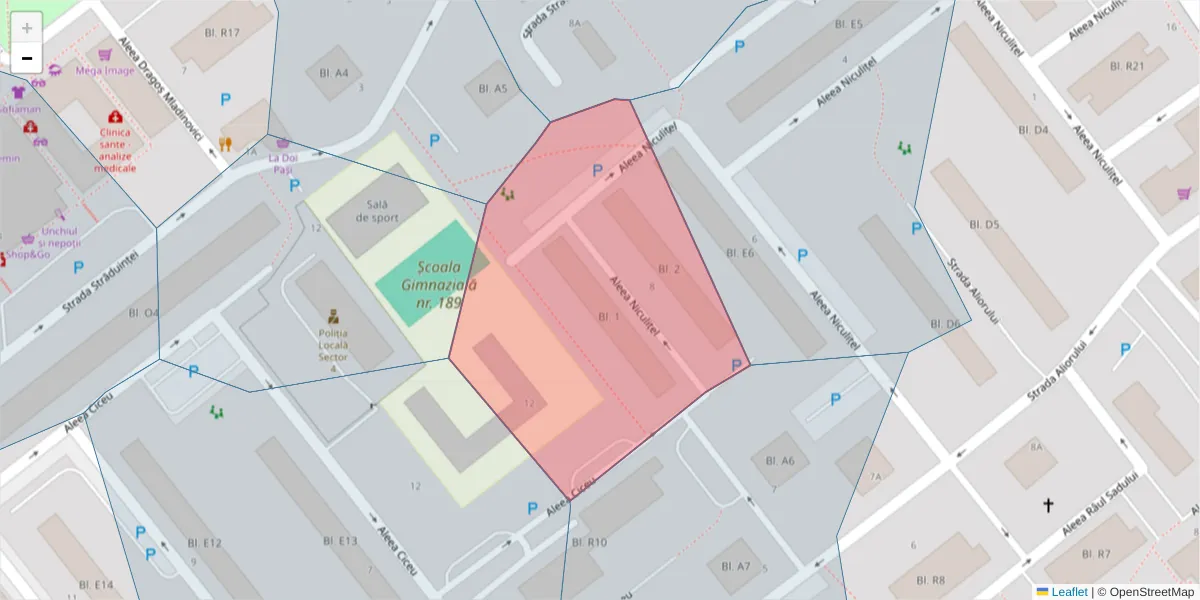 Hartă a codului poștal  și a codurilor poștale învecinate