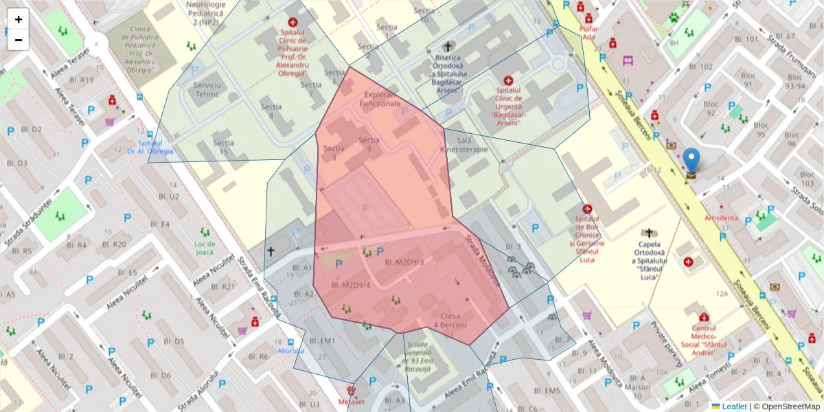 Hartă a codului poștal  și a codurilor poștale învecinate