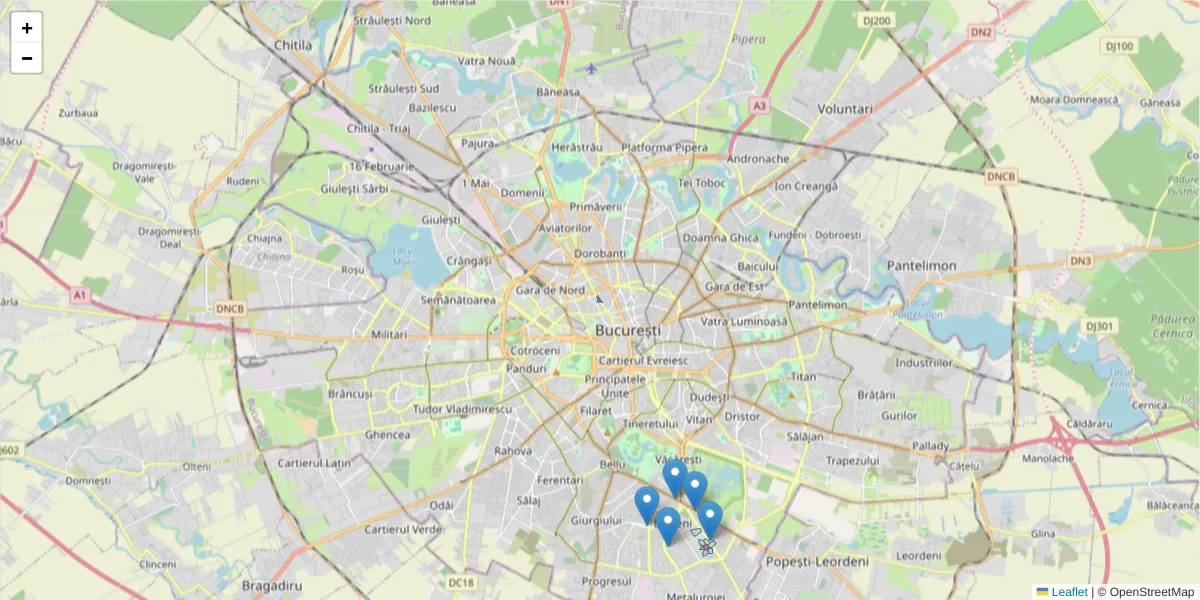 Hartă a codului poștal  și a codurilor poștale învecinate