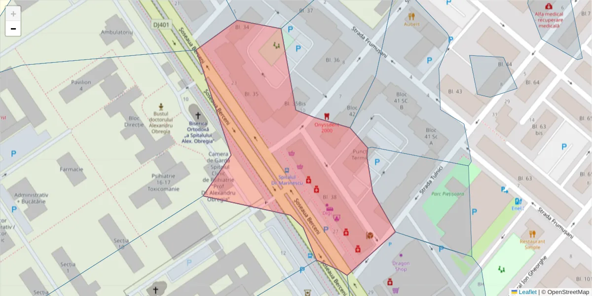 Hartă a codului poștal  și a codurilor poștale învecinate