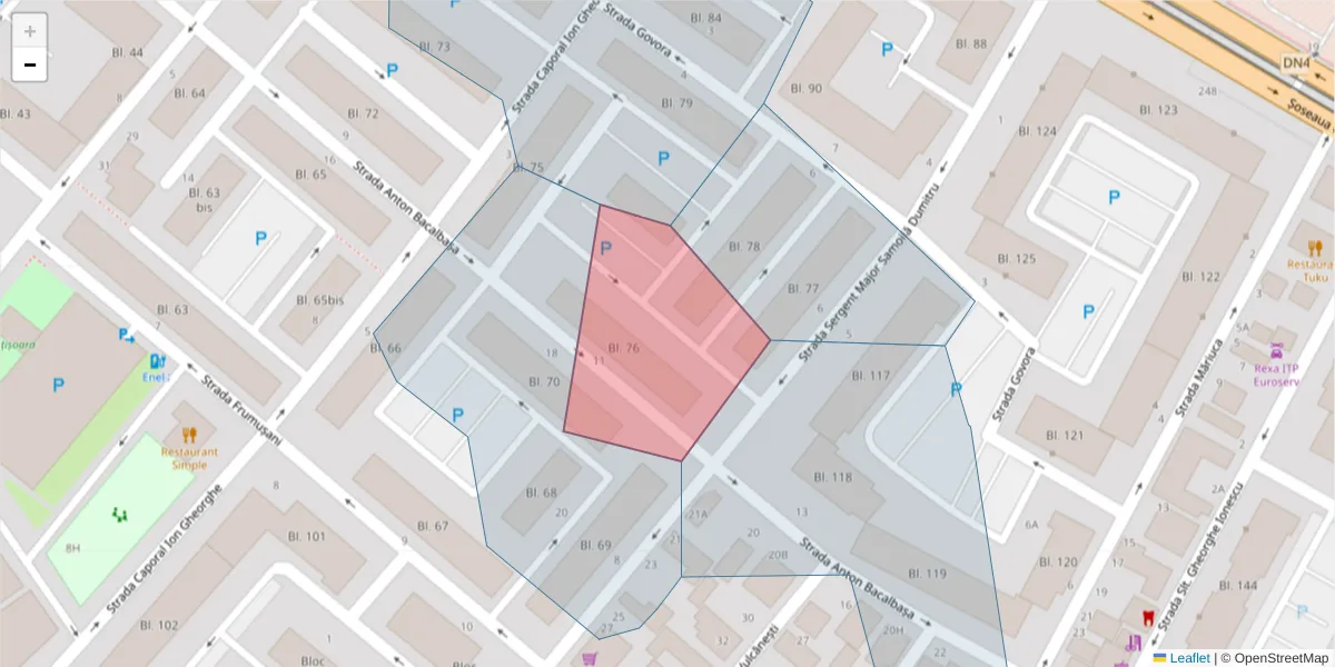 Hartă a codului poștal  și a codurilor poștale învecinate