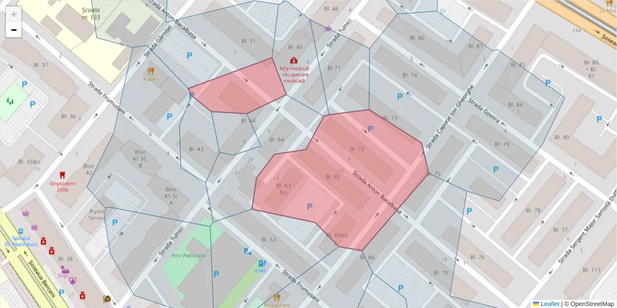 Hartă a codului poștal  și a codurilor poștale învecinate