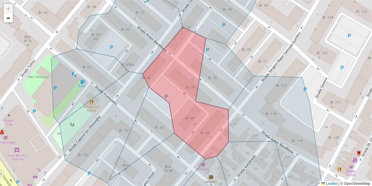 Hartă a codului poștal  și a codurilor poștale învecinate