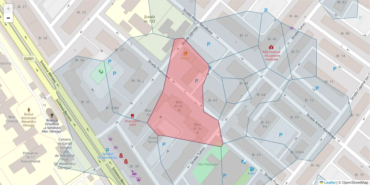 Hartă a codului poștal  și a codurilor poștale învecinate