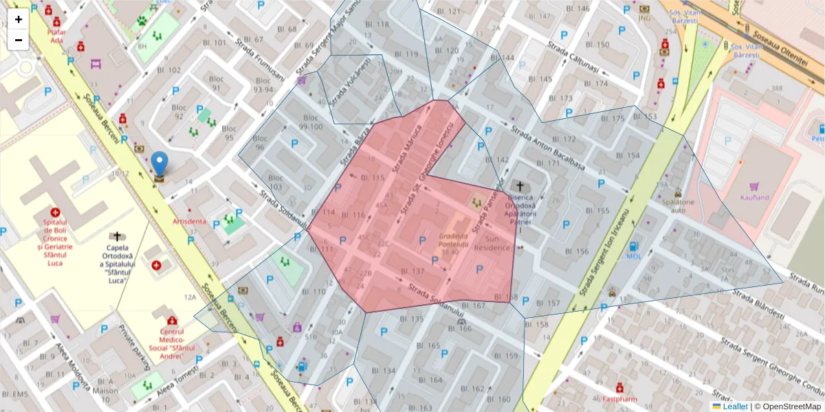 Hartă a codului poștal  și a codurilor poștale învecinate