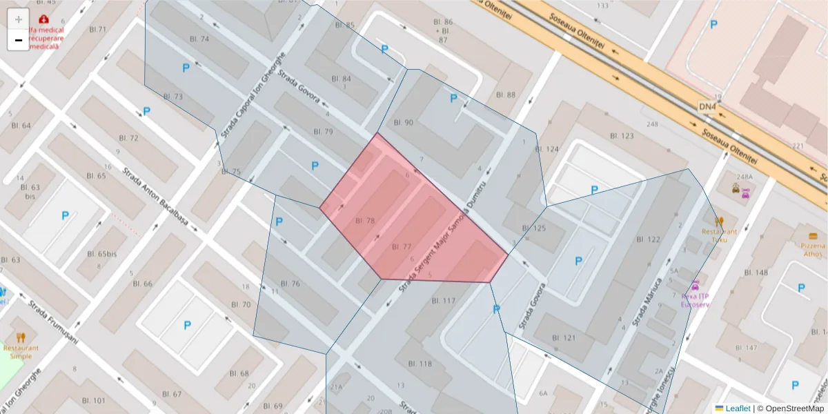 Hartă a codului poștal  și a codurilor poștale învecinate