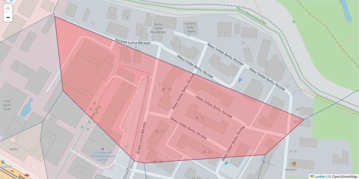 Hartă a codului poștal  și a codurilor poștale învecinate