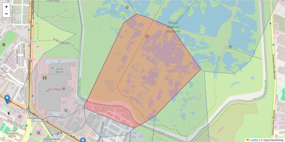 Hartă a codului poștal  și a codurilor poștale învecinate