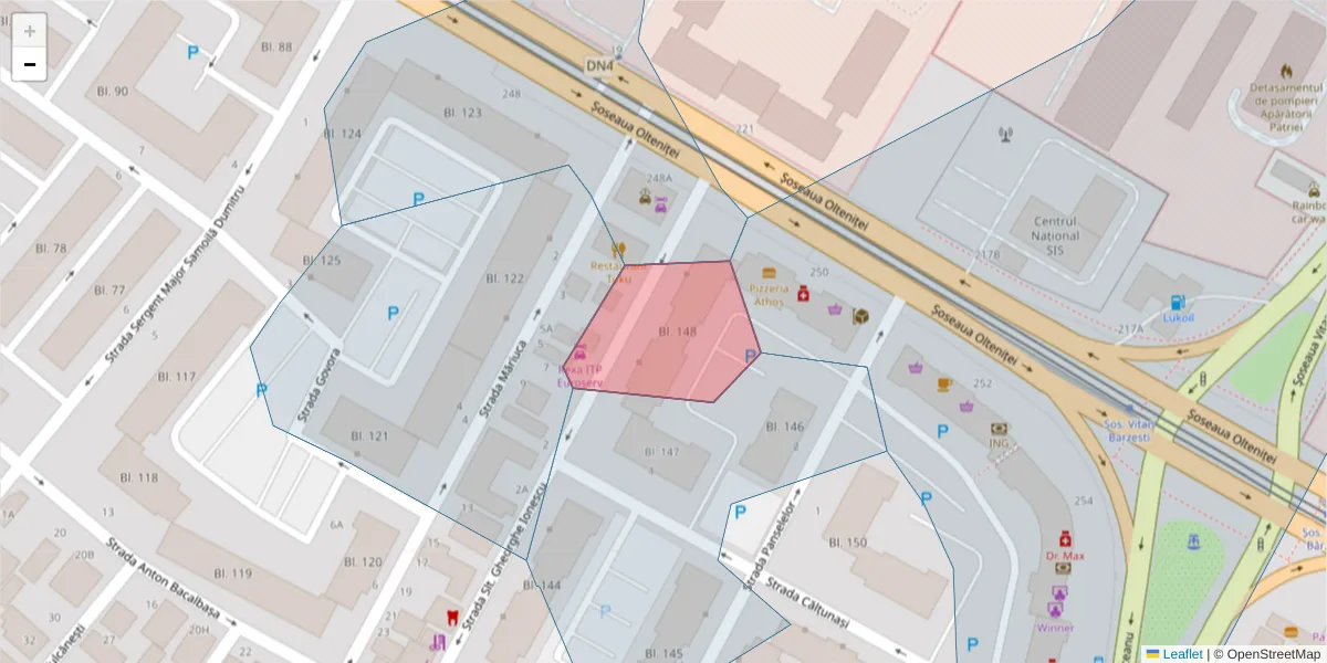 Hartă a codului poștal  și a codurilor poștale învecinate