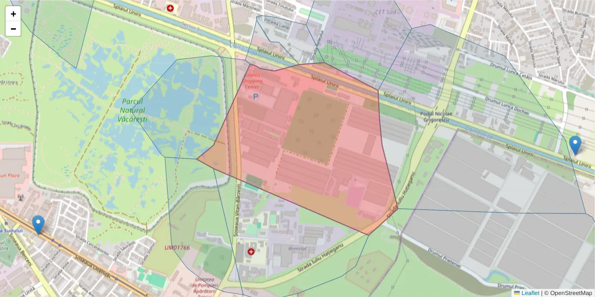 Hartă a codului poștal  și a codurilor poștale învecinate