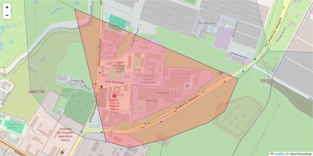 Hartă a codului poștal  și a codurilor poștale învecinate