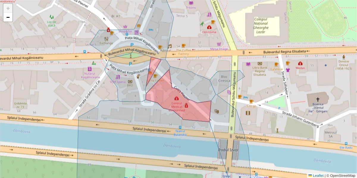 Hartă a codului poștal  și a codurilor poștale învecinate