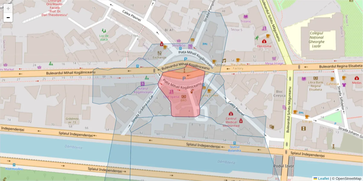 Hartă a codului poștal  și a codurilor poștale învecinate