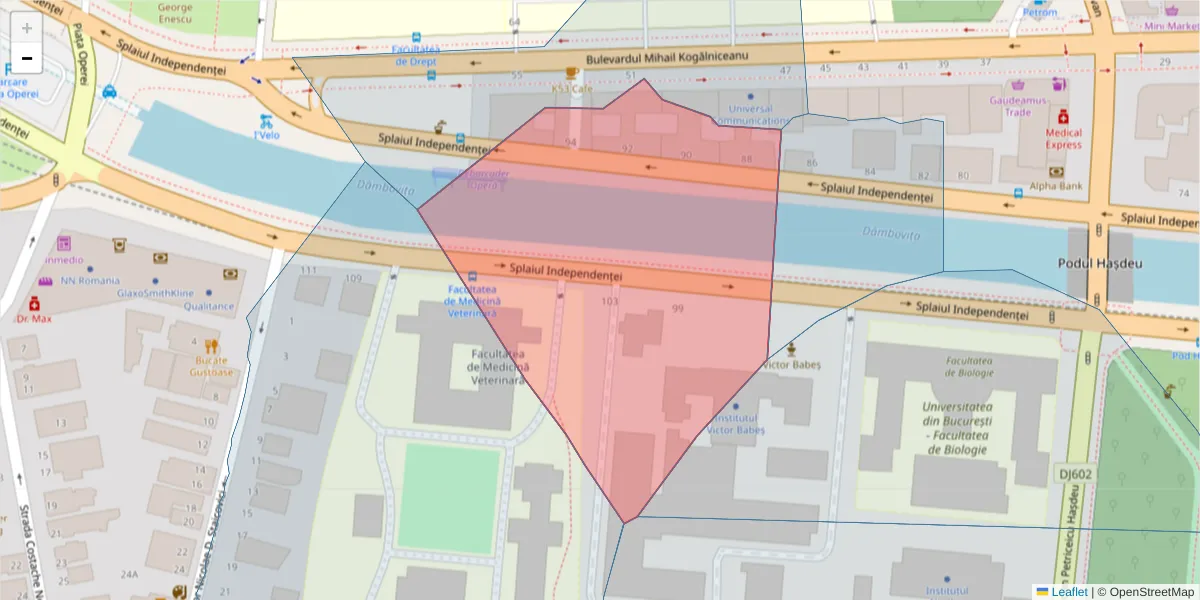 Hartă a codului poștal  și a codurilor poștale învecinate