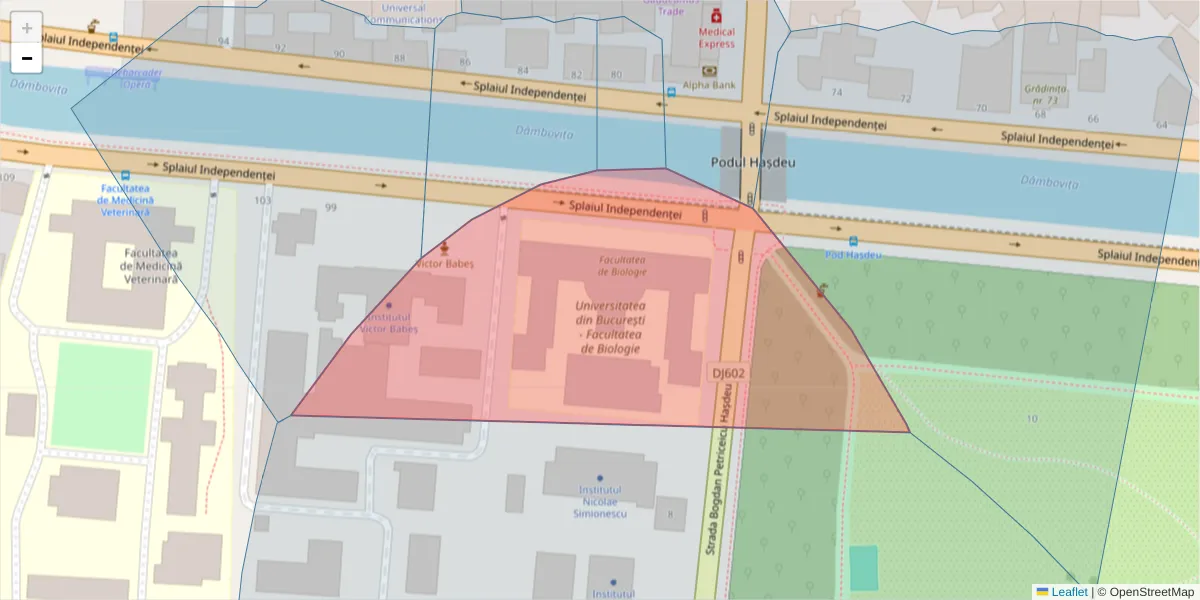 Hartă a codului poștal  și a codurilor poștale învecinate