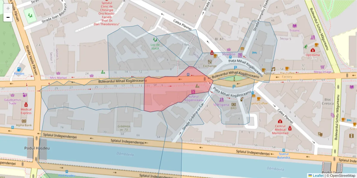 Hartă a codului poștal  și a codurilor poștale învecinate