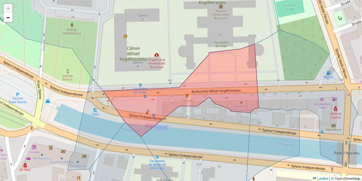 Hartă a codului poștal  și a codurilor poștale învecinate