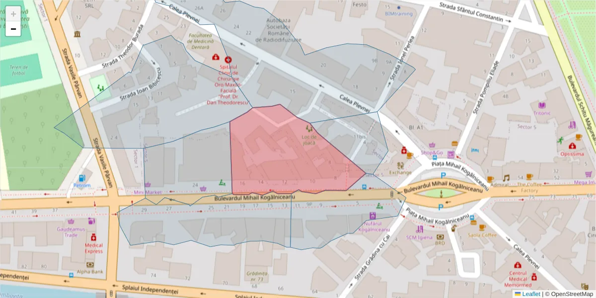 Hartă a codului poștal  și a codurilor poștale învecinate