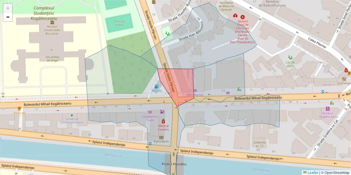 Hartă a codului poștal  și a codurilor poștale învecinate