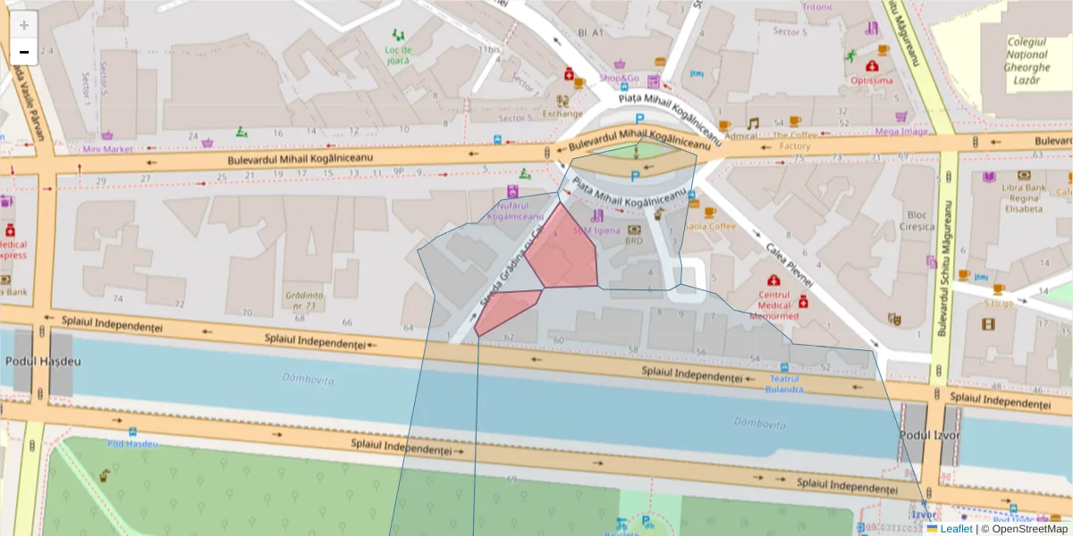 Hartă a codului poștal  și a codurilor poștale învecinate