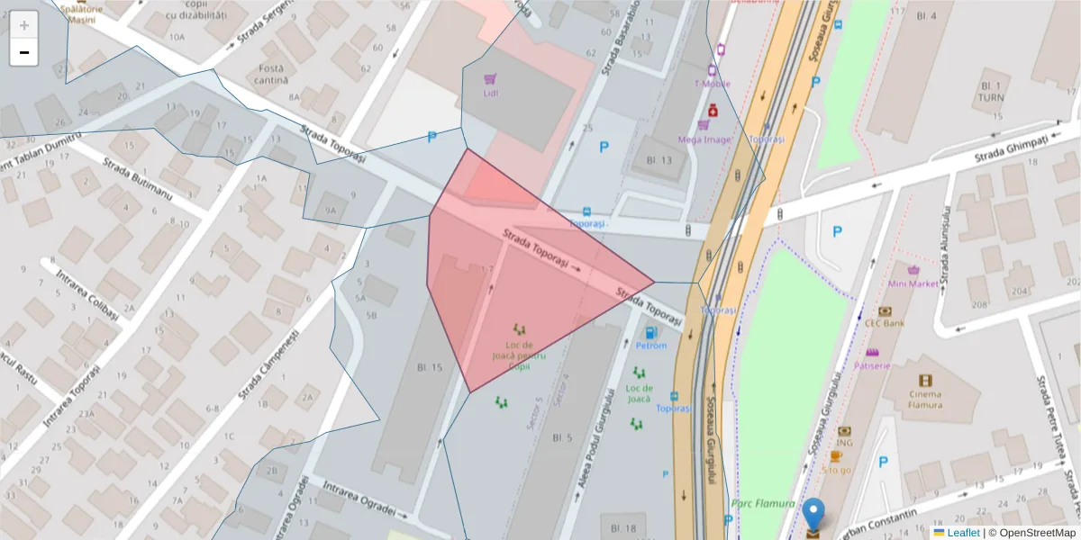 Hartă a codului poștal  și a codurilor poștale învecinate