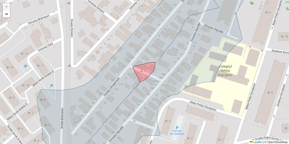 Hartă a codului poștal  și a codurilor poștale învecinate