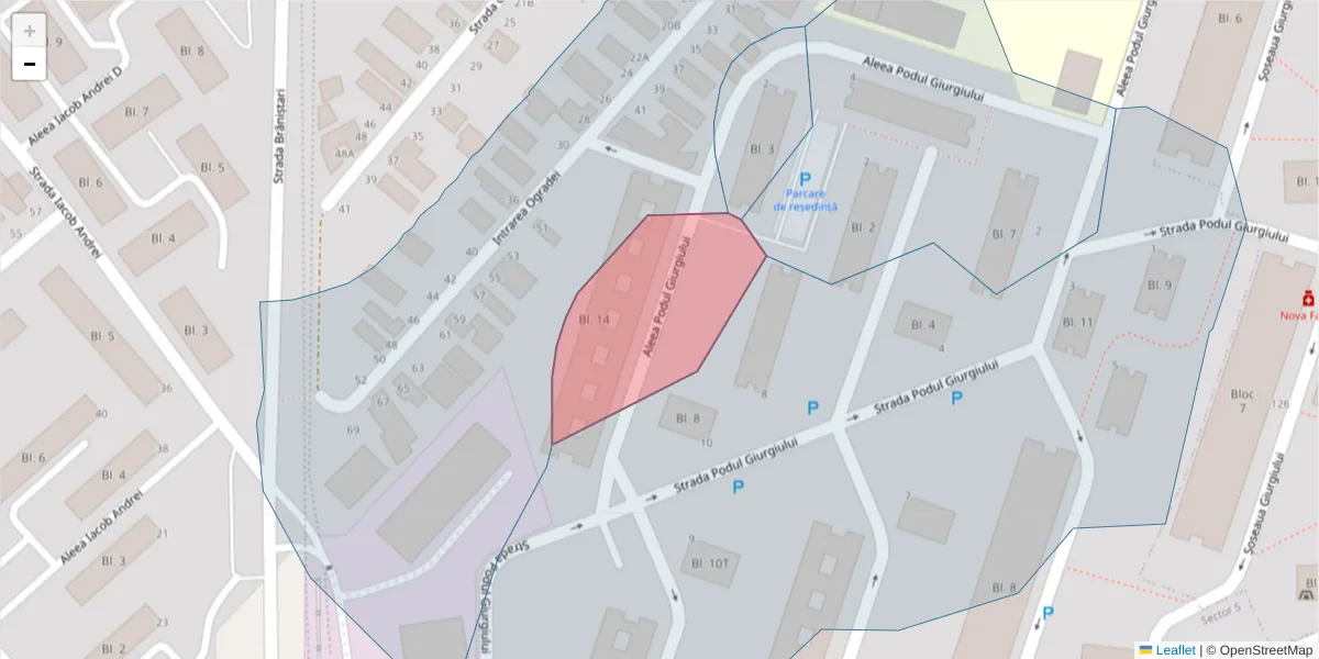 Hartă a codului poștal  și a codurilor poștale învecinate