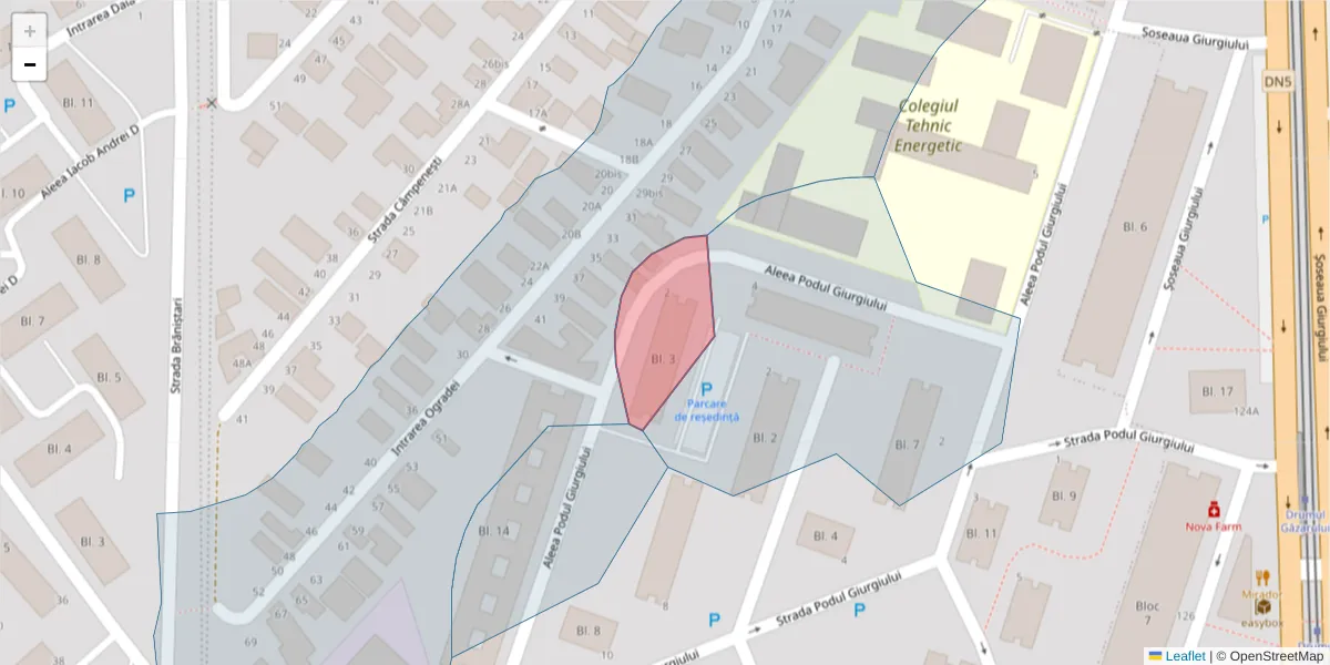 Hartă a codului poștal  și a codurilor poștale învecinate