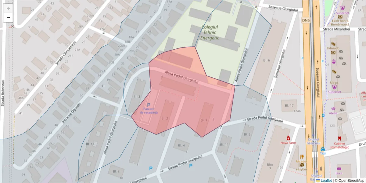 Hartă a codului poștal  și a codurilor poștale învecinate