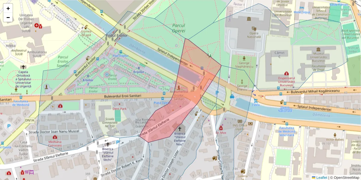 Hartă a codului poștal  și a codurilor poștale învecinate
